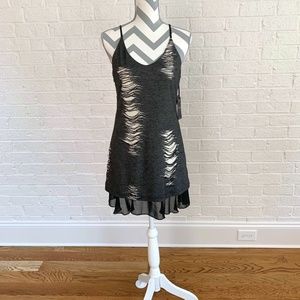 Black/Charcoal and Cream Dress